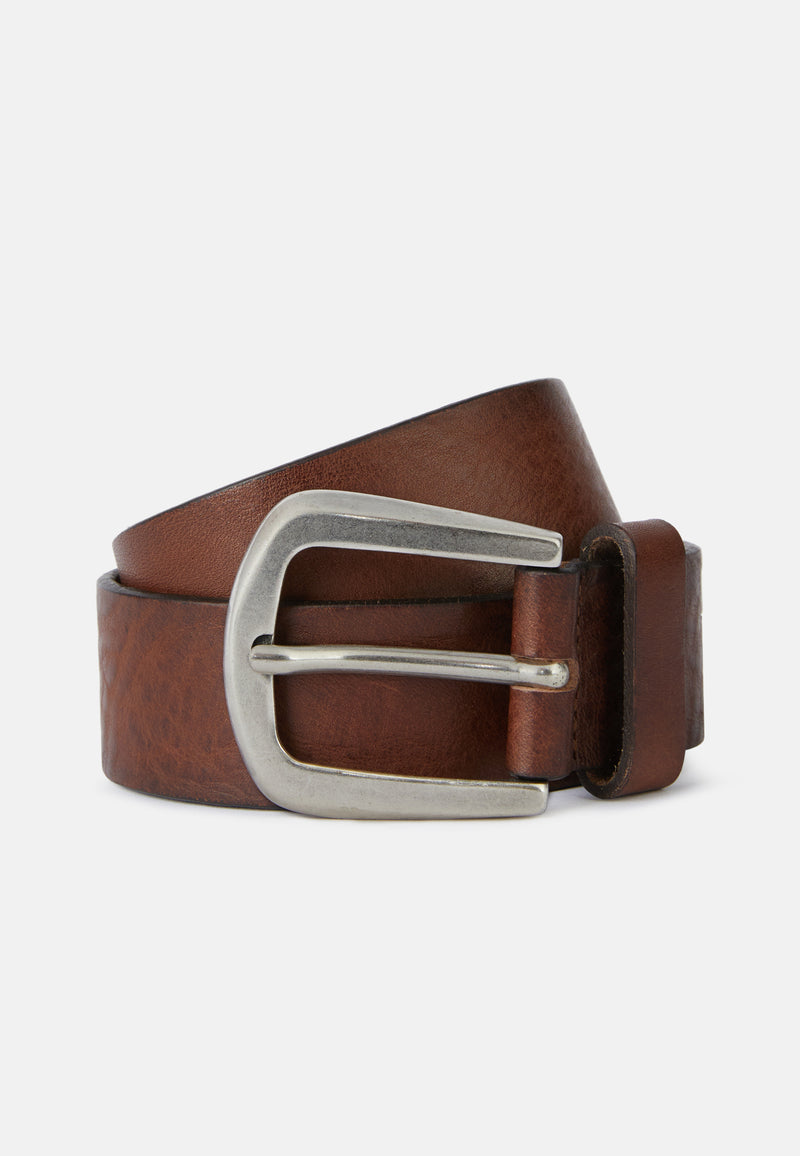Leather Belt With Metal Tip