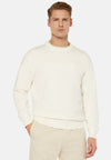 White Crew Neck Cotton Sweatshirt