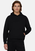 Black Cotton Hooded Sweatshirt
