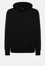 Black Cotton Hooded Sweatshirt