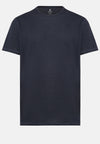 Navy Stretch Linen Jersey T-Shirt