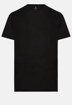 Black Stretch Linen Jersey T-Shirt