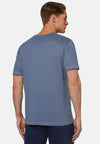Blue Stretch Linen Jersey T-Shirt