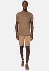 Brown Stretch Linen Jersey T-Shirt