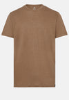 Brown Stretch Linen Jersey T-Shirt