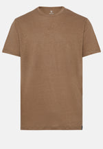 Brown Stretch Linen Jersey T-Shirt