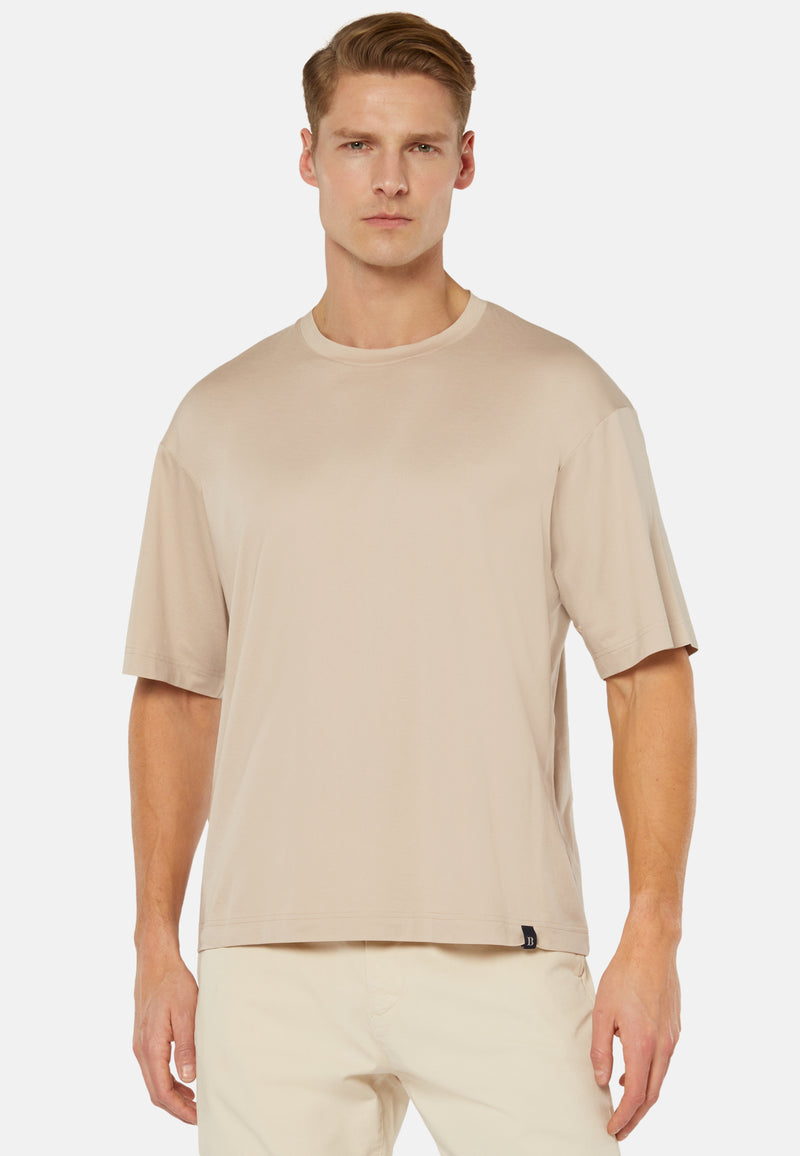 Beige High-Performance Jersey T-Shirt