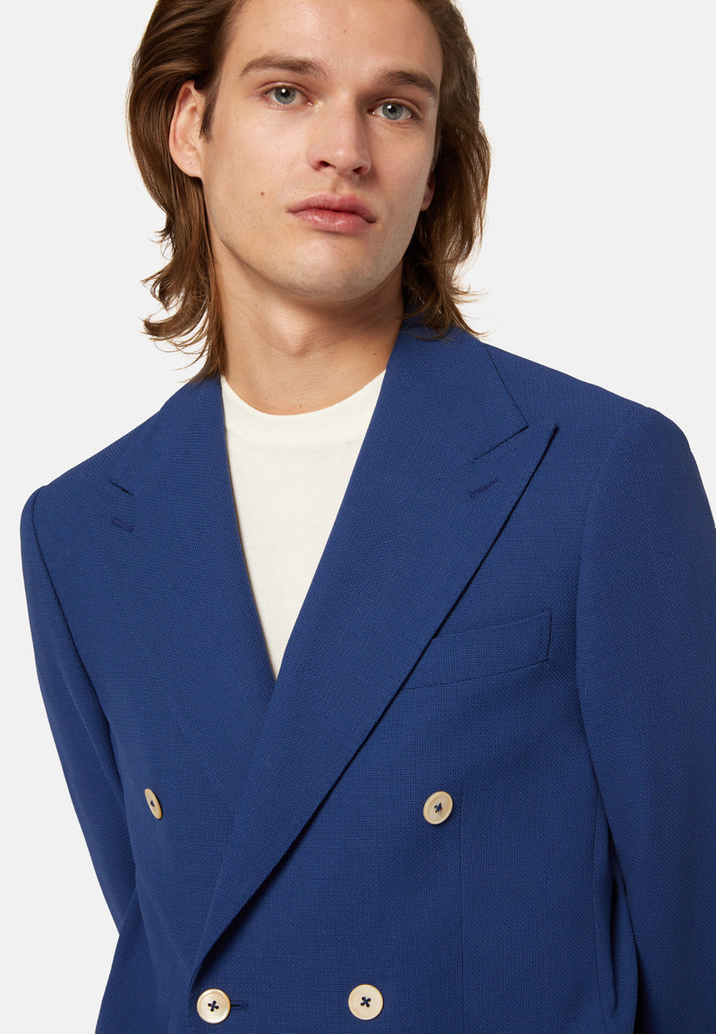 Blue Double-Breasted Jacket
