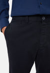 Navy Stretch Cotton Trousers