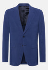 Blue Stretch Seersucker Wool Jacket