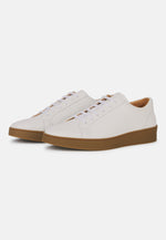 White Tumbled Leather Trainers