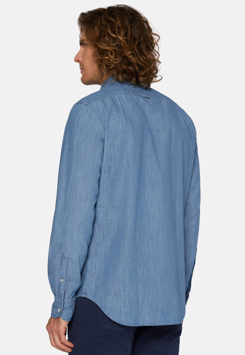 Blue Cotton Denim Shirt