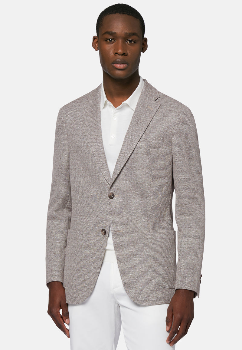 Grey Melange Jersey Jacket