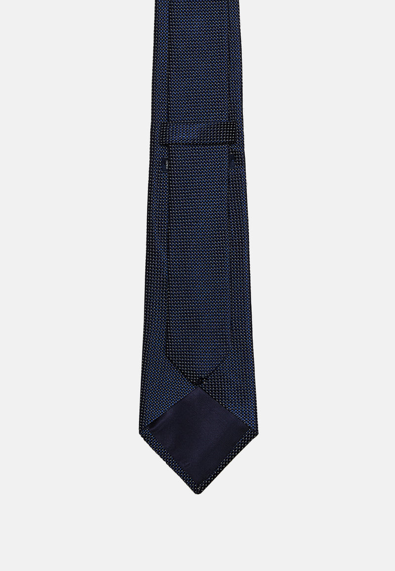 Navy Micro Design Silk Blend Tie