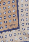 Beige Patterned Silk Pocket Square