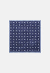 Navy Micro Patterned Silk Pocket Square