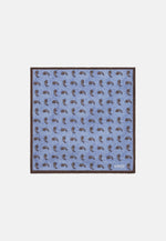 Blue Micro Patterned Silk Pocket Square