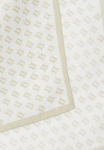 Cream All-Over Printed Silk Pocket Square
