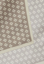 Beige All-Over Printed Silk Pocket Square