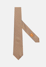 Orange Medallion Motifs Silk Tie