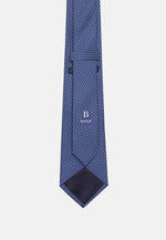 Blue Stirrup Pattern Silk Tie