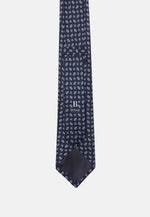 Navy Geometric Patterned Silk Tie