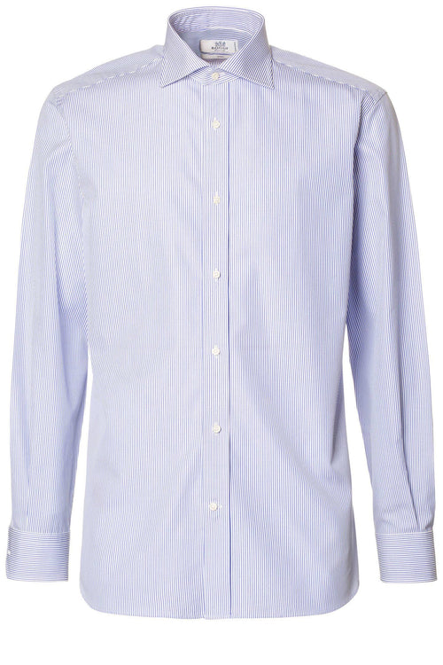 Blue Two Ply Popeline Cotton Shirt