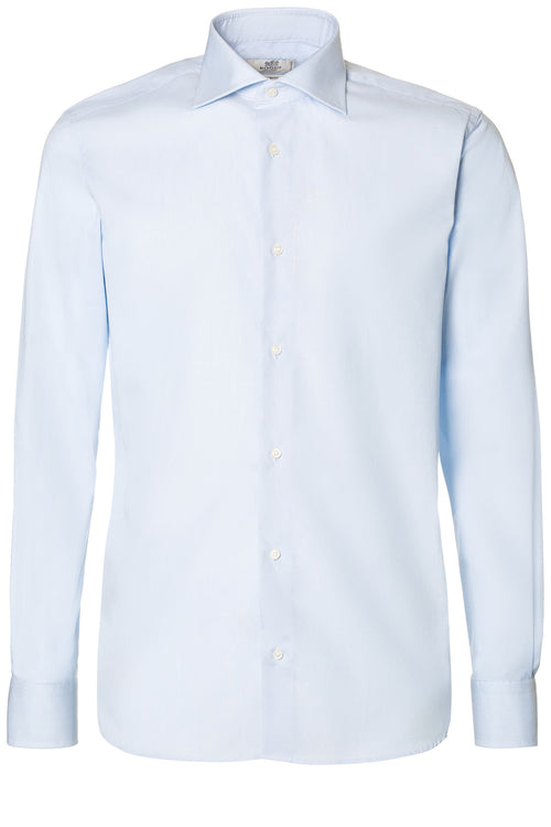 Blue Two Ply Stretch Cotton Shirt