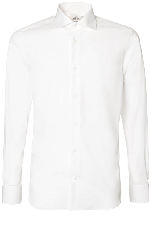 White Two Ply Stretch Cotton Shirt