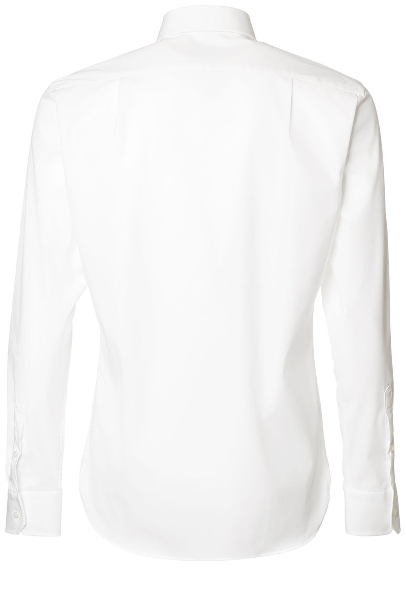 White Two Ply Stretch Cotton Shirt