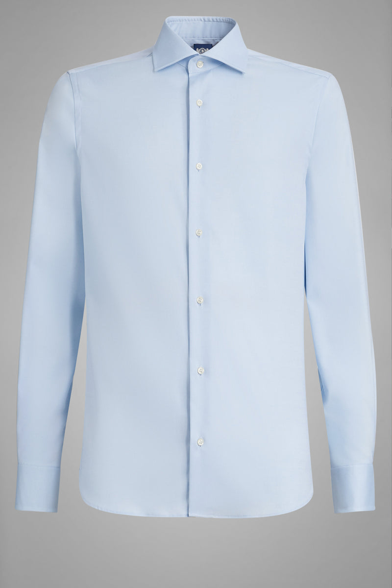 Slim Fit Light Blue Shirt With Windsor Collar