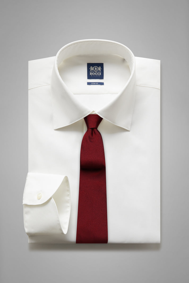 Slim Fit White Shirt With New York Collar