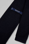 Blue Plain Knitted Silk Tie