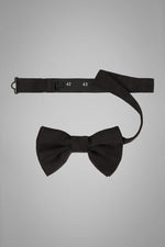 Black Pure Silk Pre-Tied Bow Tie