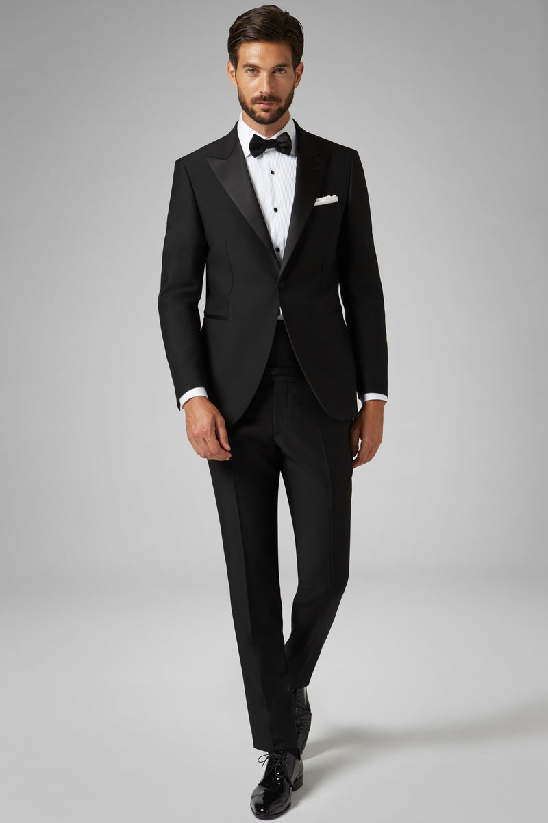 Black Cannes Dinner Suit With Peak Lapels