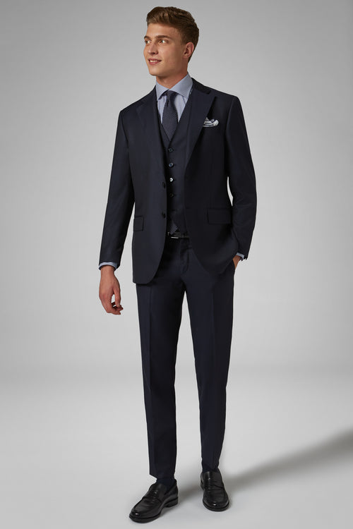 Navy Wool Berlino Suit Jacket