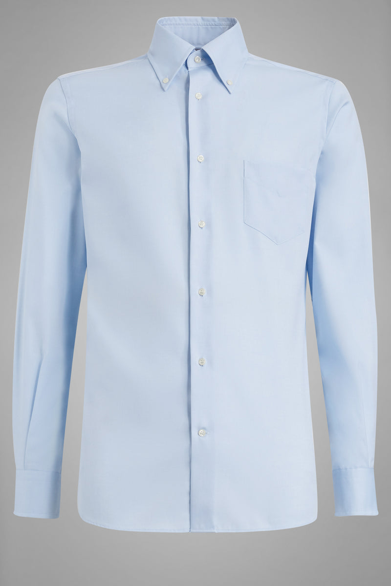 Regular Fit Sky Blue Shirt With Boston Collar