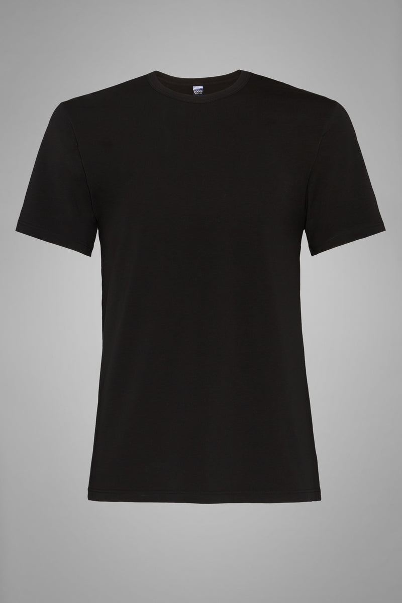 Black Stretch Cotton Jersey T-Shirt