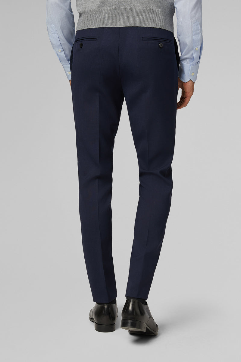 Slim Fit Blue Travel Suit Trousers