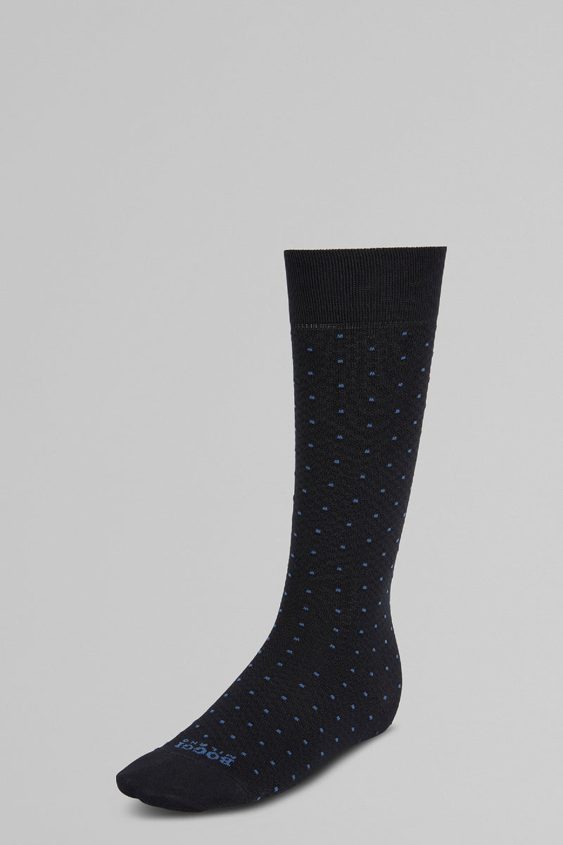 Polka Dot Piqué Long Socks In High-Performance Yarn