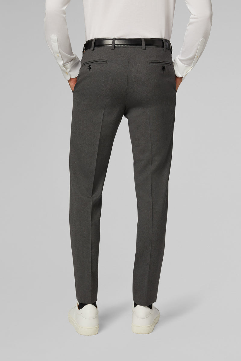 Slim Fit Grey Wool Travel Suit Trousers