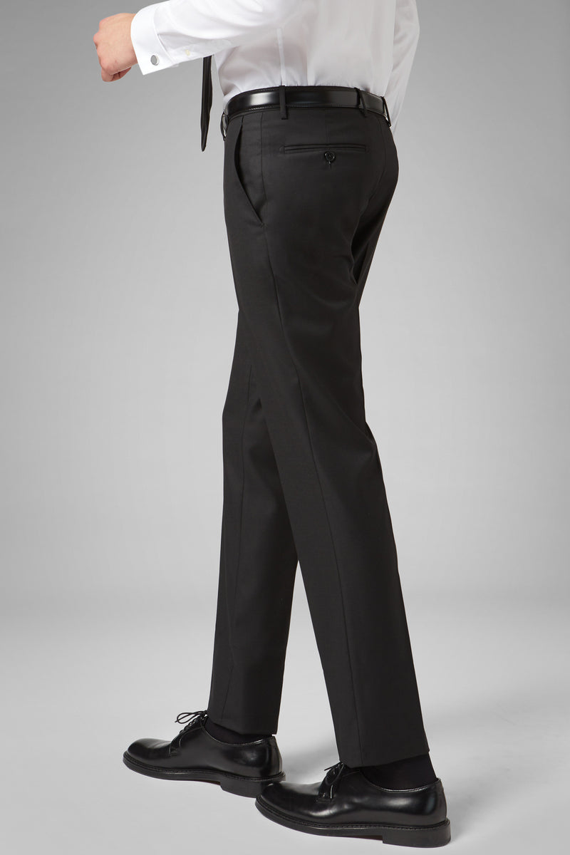 Regular Fit Charcoal Grey Wool Suit Trousers