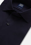Slim Fit Blue Casual Shirt With Closed Collar