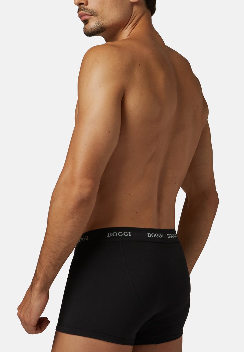 Black Stretch Cotton Jersey Boxer Shorts