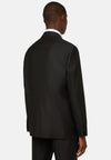 Black Wool Tuxedo Jacket with Peak Lapels