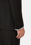 Black Wool Tuxedo Jacket with Shawl Collar