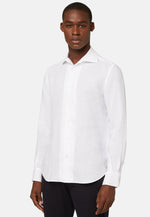 White Regular Linen Shirt