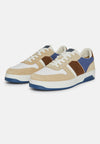Beige Trainers in Leather AND Technical Fabric