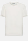 White Cotton Crepe Knit T-shirt