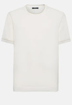 White Cotton Crepe Knit T-shirt